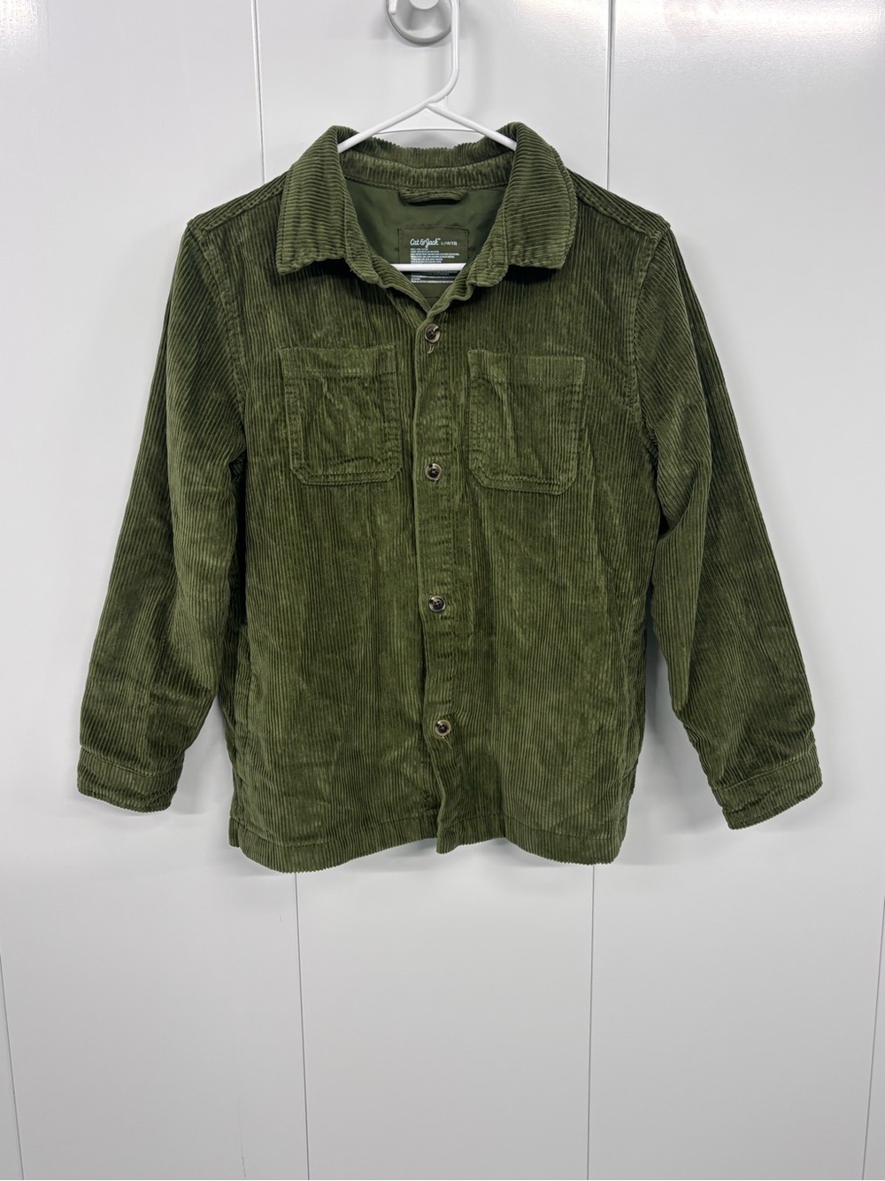 Cat & Jack Boy's Long Sleeve Corduroy Shacket Jacket Green L 10/12 School